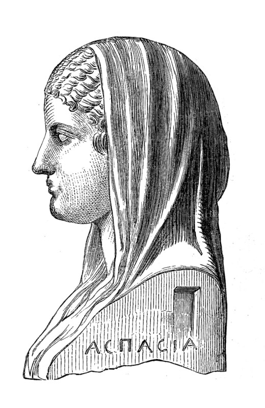 Aspasia, c. 470 BC, c. 420 BC, a Greek philosopher, orator and the second woman of Pericles, Historical, digital reproduction of an original from the 19th century