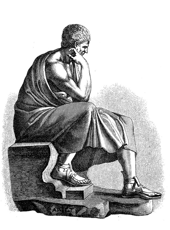 Aristotle, 384 BC, 322 BC, a Greek polymath, Historical, digital reproduction of an original from the 19th century