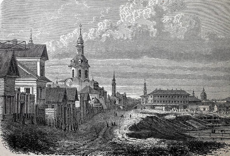 View of the city of Kazan, Kazan, today the capital of the Republic of Tatarstan in Russia, View from 1880, Historical, digital reproduction of an original from the 19th century