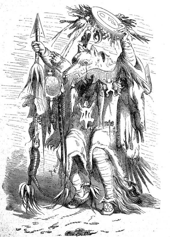 Native American, medicine man from the Sioux tribe, America, 1820, Historical, digital reproduction of an original from the 19th century