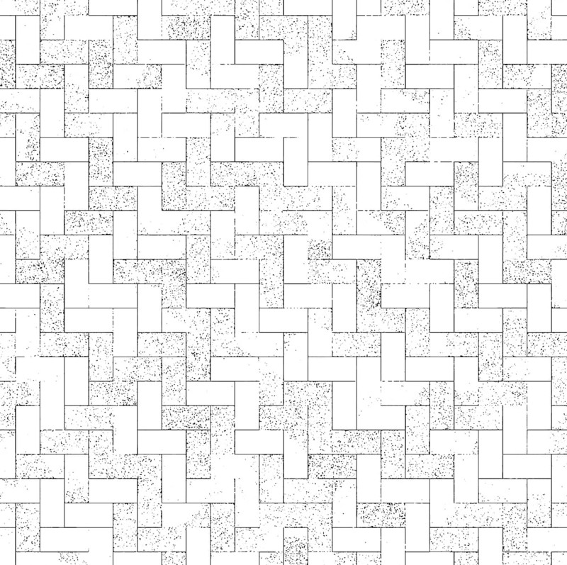 A monochrome herringbone pattern with a brick-like geometric design, creating a minimalistic texture
