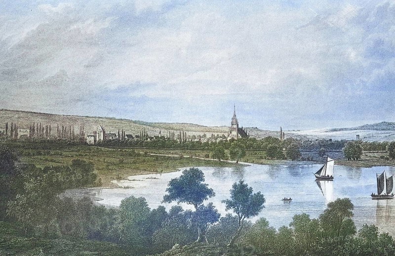 Historical view, 19th century, of the city of Neubrandenburg, Mecklenburg-Vorpommern, Germany, digitally restored reproduction from a 19th century original, Record date not stated, Europe