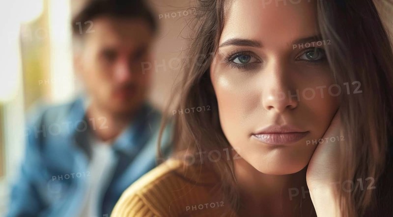 A couple going through broken relationship and divorce and expressing their negative emotions, AI generated