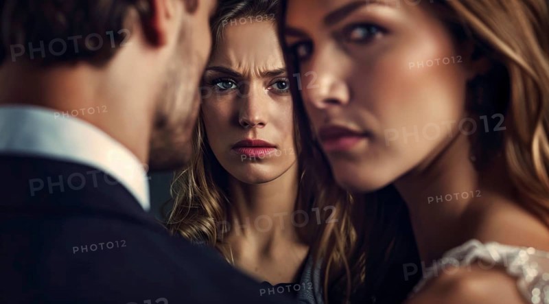 A couple going through broken relationship and divorce and expressing their negative emotions, AI generated