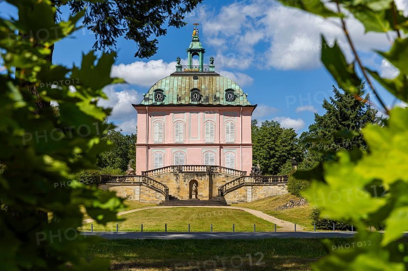 The Fasanenschlösschen is a castle complex in the municipality of Moritzburg near Dresden, which was built on behalf of the Princely House of Wettin. It is located in the pheasantry laid out in 1728 in the castle park of Moritzburg and is named after the pheasant breeding that took place there, Moritzburg, Moritzburg, Saxony, Germany, Europe