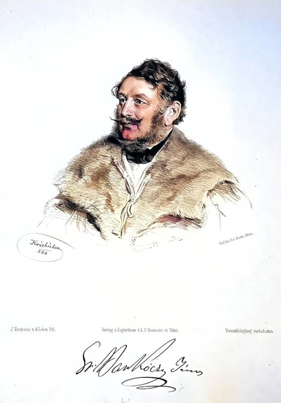 Johann (Janos) Count Barkoczy (1808-1872), extraordinary Imperial Councillor and Lord Chamberlain of the Kingdom of Hungary, President of the Board of Directors of the Theiss, Railway. Privy Councillor, Historical, digitally restored reproduction from a 19th century original, Record date not stated