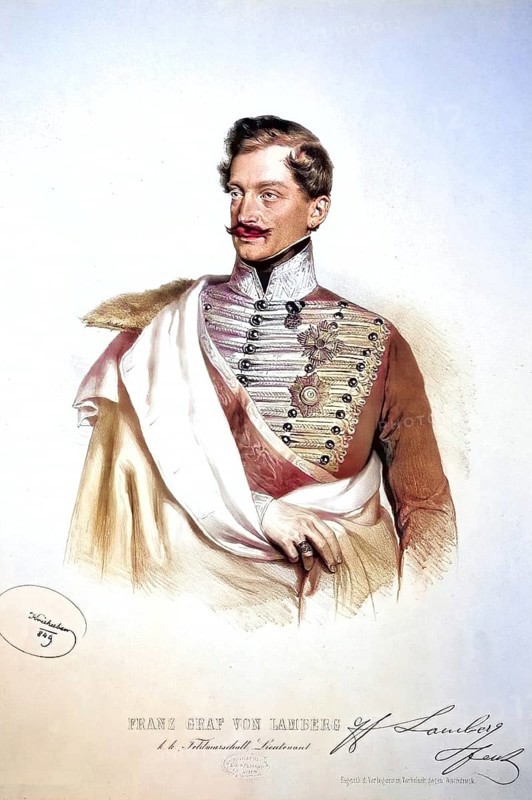 Franz Philipp Graf Lamberg (1781-1848), k. k. Feeldmarschallleutnant, 1848 Palatine of Hungary, Historical, digitally restored reproduction from a 19th century original, Record date not stated
