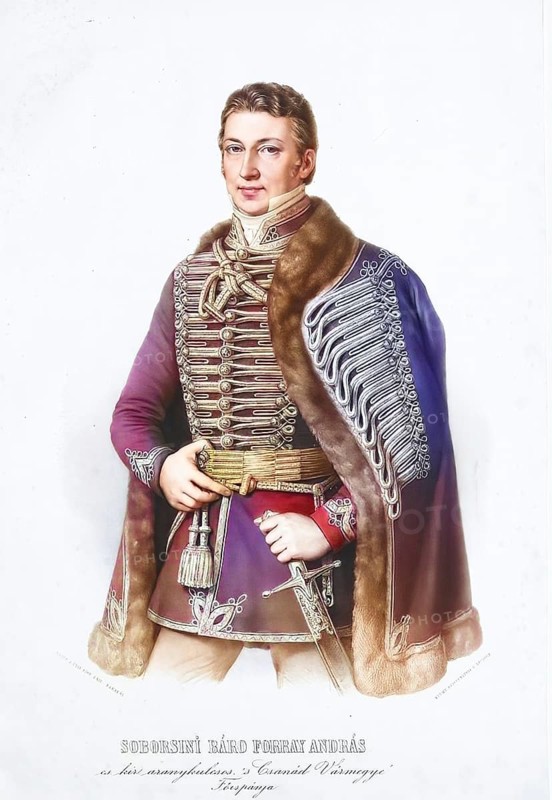 Baron Soborsini Andras Forray (Soborsin, 17 November 1780, Futak, 18 August 1830) was an imperial and royal chamberlain, the archduke of Csanad County, Historical, digitally restored reproduction from a 19th century original, Record date not stated
