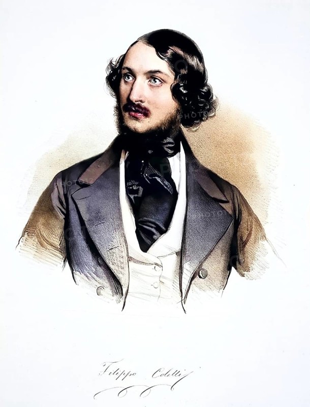 Filippo Coletti (1811-1894), opera singer, Historical, digitally restored reproduction from a 19th century original, Record date not stated