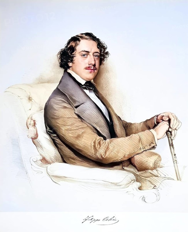 Filippo Colini (1811-1863), Italian opera singer, Historical, digitally restored reproduction from a 19th century original, Record date not stated