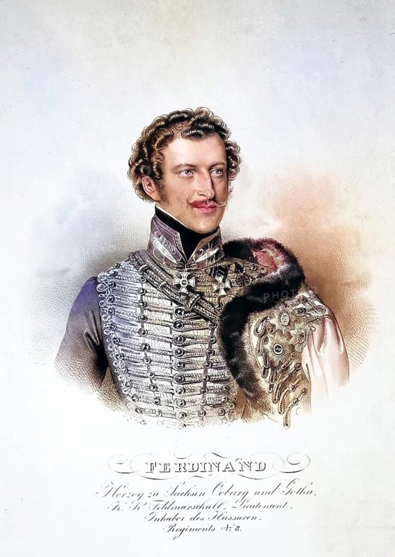 Ferdinand I (born 26 February 1861 as Ferdinand Maximilian Karl Leopold Maria of Saxe-Coburg and Gotha in Vienna, died 10 September 1948 in Coburg) from the Saxe-Coburg-Kohary dynasty of the Wettins was Knjaz (Prince) from 1887 and Tsar of Bulgaria from 1908 to 1918, Historical, digitally restored reproduction from a 19th century original, Record date not stated