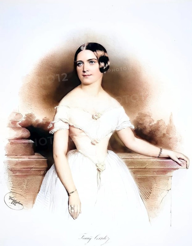 Fanny Cerrito, actually Francesca Teresa Giuseppa Cerrito (born 11 May 1817 in Naples, died 6 May 1909 in Paris) was an Italian ballerina and, along with Marie Taglioni, one of the few woman who also worked as a choreographer in the 19th century, Historic, digitally restored reproduction from a 19th century original, Record date not stated