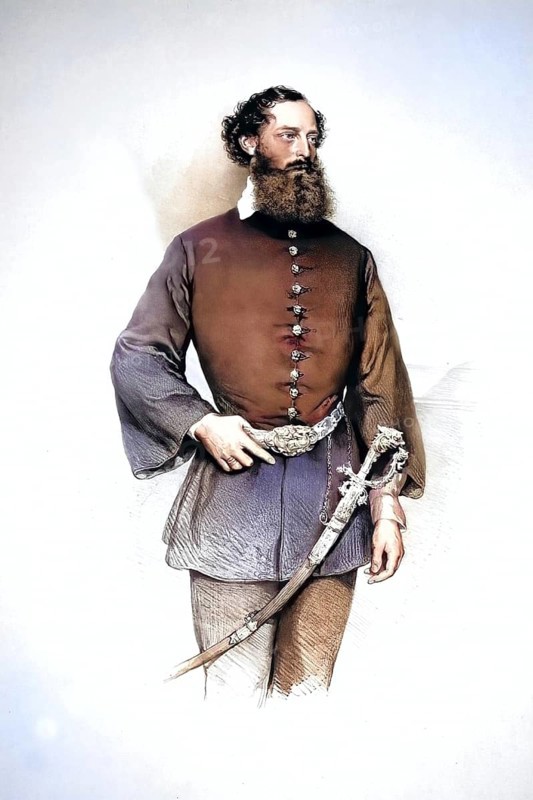 Edmund Zichy (1811-1894), Count of Zich and Vasonykeö, founder of the Oriental Museum in Vienna, patron of art and culture, Historical, digitally restored reproduction from a 19th century original, Record date not stated
