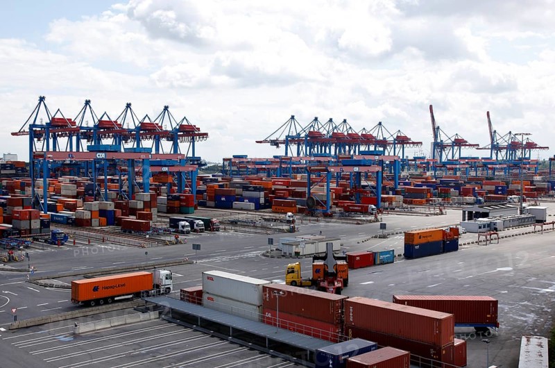 Hamburg, 19 June 2009, Container Terminal Altenwerder, Hamburger Hafen und Logistik AG, HHLA, Hamburg, Germany, Europe