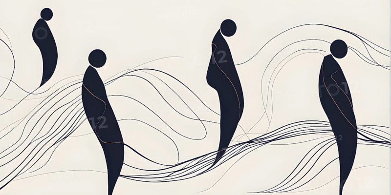 Minimalist illustration depicting visual language for harmony, AI generated