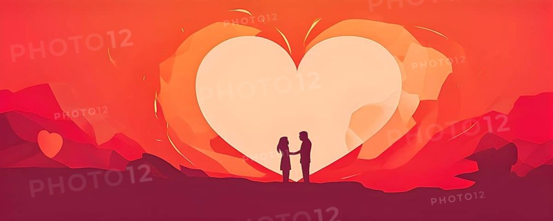 Abstract minimalist love themed wallpaper illustration, AI generated