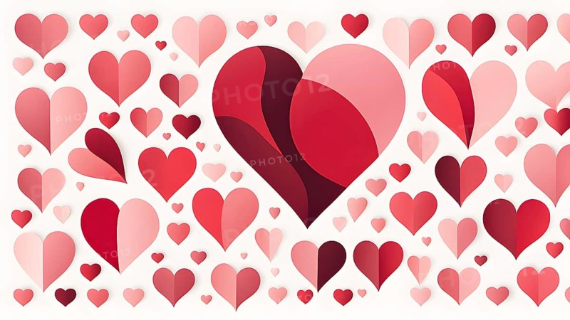 Abstract minimalist love themed wallpaper illustration, AI generated