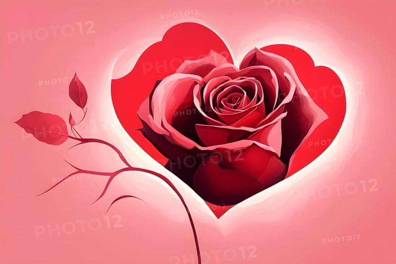 Abstract minimalist love themed wallpaper illustration, AI generated
