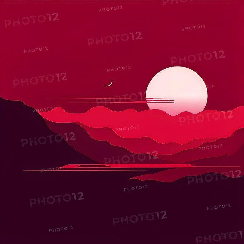 Abstract minimalist love themed wallpaper illustration, AI generated