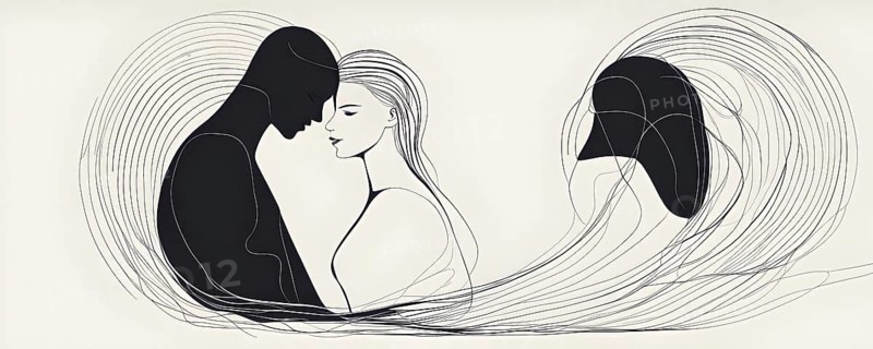 Abstract minimalist love themed wallpaper illustration, AI generated