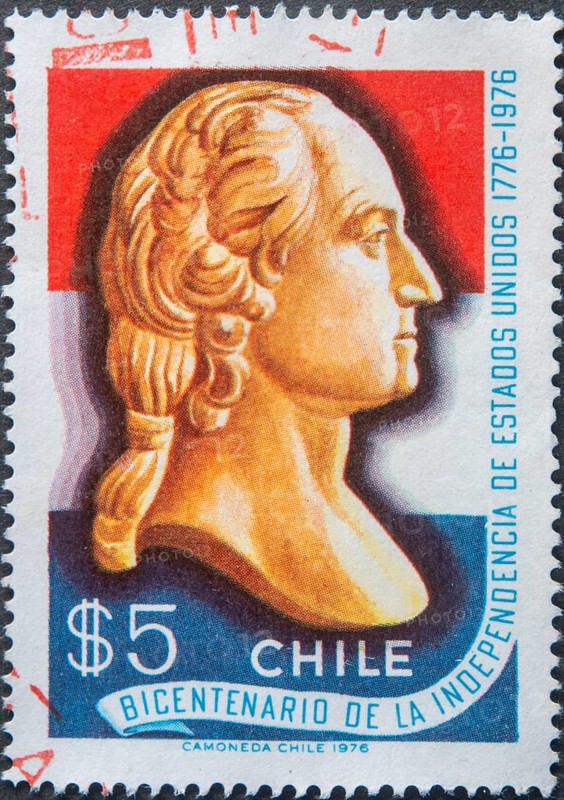 George Washington, (1732, 1799) was an American landowner, soldier, statesman who was the first president of the United States from 1789 to 1797. Portrait on Chilean postage stamp