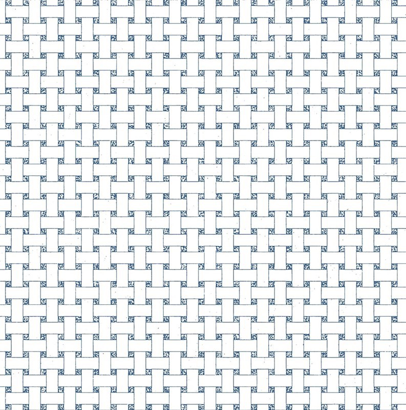 Interwoven blue and white checkered pattern creating a geometric and repetitive design