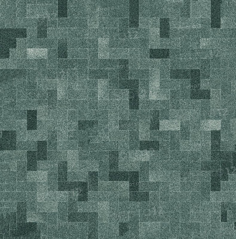 Geometric pattern of green and dark green squares forming an abstract mosaic texture