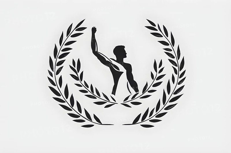 Minimalist illustration depicting visual language for success, AI generated