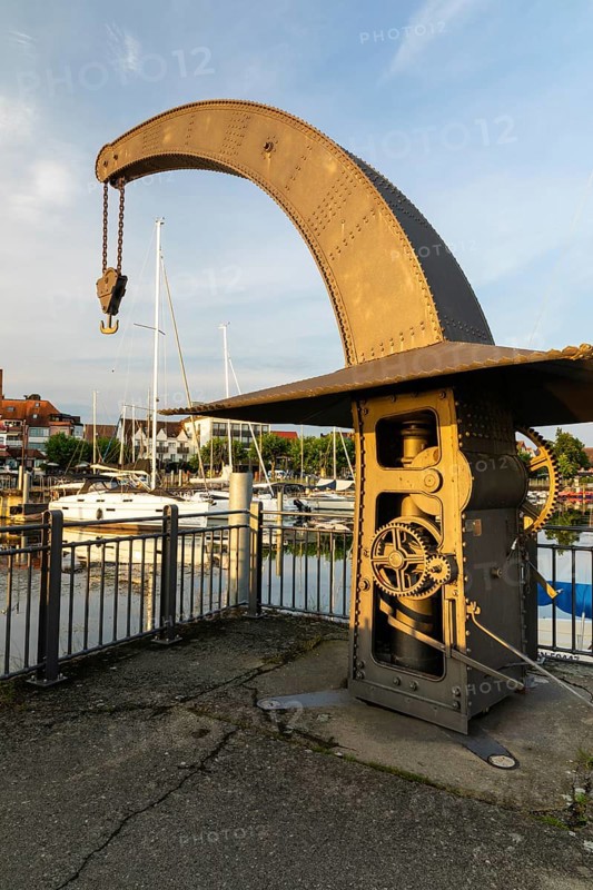 Historic boat landing stage at the landing stage, Langenargen, Lake Constance Baden-Württemberg, Germany, Europe