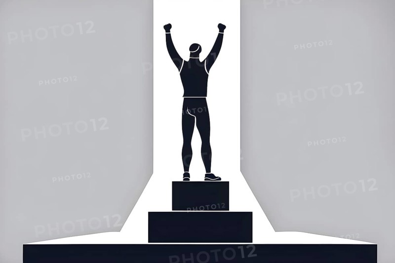Minimalist illustration depicting visual language for success, AI generated