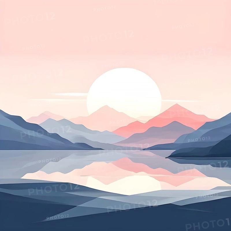 Minimalist illustration depicting visual language for mental health, AI generated