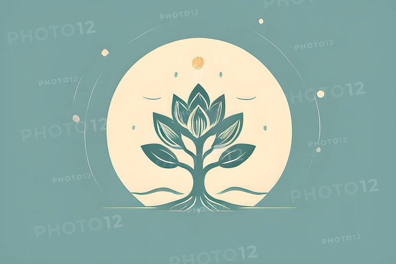 Minimalist illustration depicting visual language for mental health, AI generated