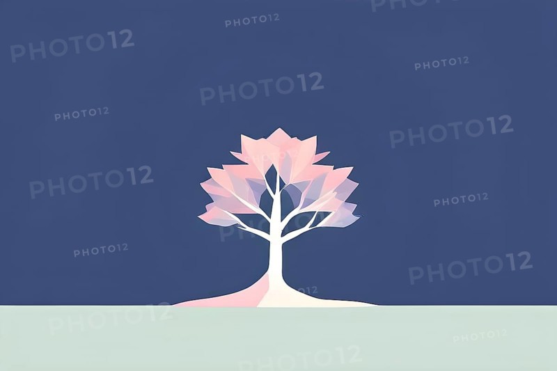 Minimalist illustration depicting visual language for mental health, AI generated