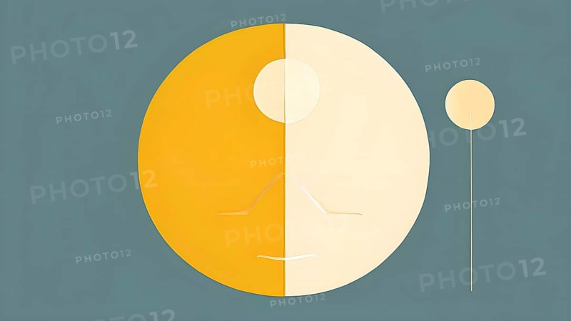 Minimalist illustration depicting visual language for mental health, AI generated