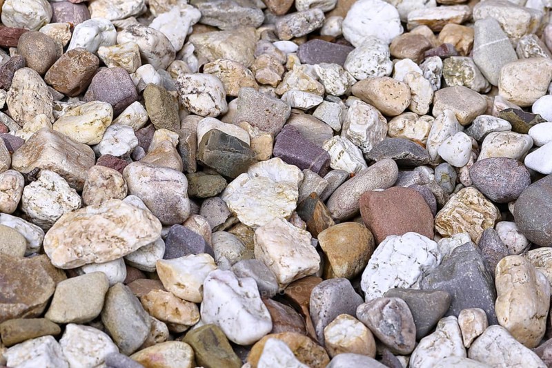 River gravel, pebbles, on the riverbank, North Rhine-Westphalia, Germany, Europe
