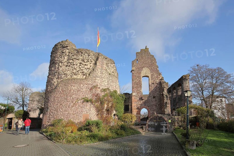 Romanesque Palas, Hayn Castle, historical ruin, Dreieichenhain, Dreieich, Hesse, Germany, Europe