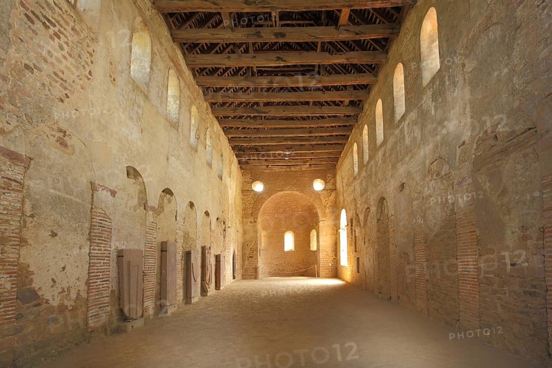 Interior of the Carolingian Einhard Basilica, Steinbach, Michelstadt, Hesse, Odenwald, Germany, Europe