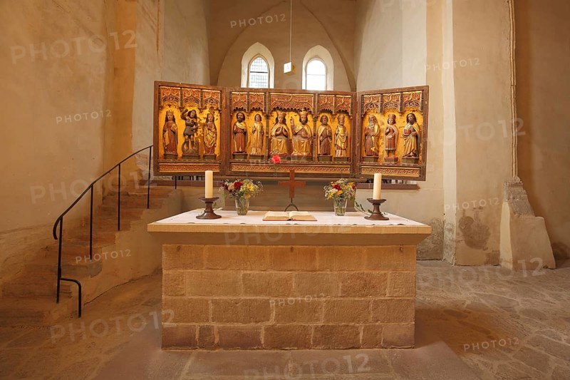 Altar of the Romanesque monastery church Drübeck, Romanesque, monastery, Drübeck, Harz, Lower Saxony, Germany, Europe