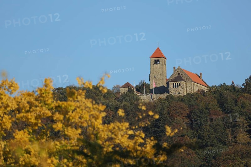 Wachenburg in autumn, castle, landscape, Weinheim, Bergstrasse, Baden-Württemberg, Germany, Europe