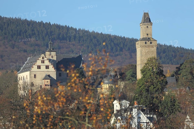 View of castle built 13th century, Kronberg, Taunus, Hesse, Germany, Europe