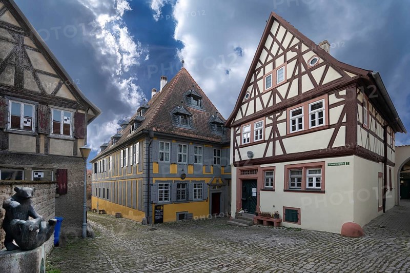 Historic houses in Mainbernheim, Lower Franconia, Bavaria, Germany, Europe