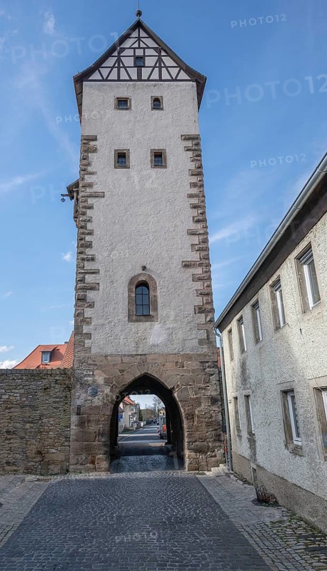 Medieval Lower Tor tor built around 1400, Mainbernheim, Lower Franconia, Bavaria, Germany, Europe