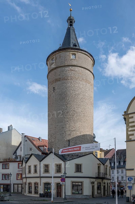 Falterturm, late medieval tower of the town fortification, around 1480, Falterstrasse, Kitzingen, Lower Franconia, Bavaria, Germany, Europe