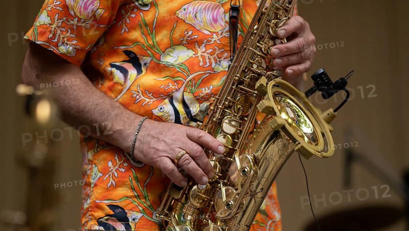 Detail shot, saxophonist Ulrich Schneider of the jazz band LoT Late on Tuesday, Stuttgart, Baden-Württemberg, Germany, Europe