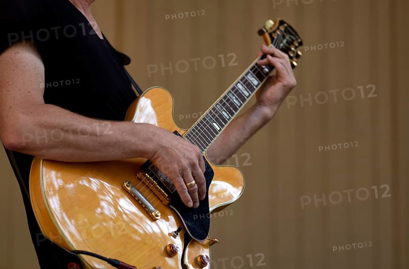 Guitarist Niels Ruthardt of the jazz band LoT Late on Tuesday, Stuttgart, Baden-Württemberg, Germany, Europe
