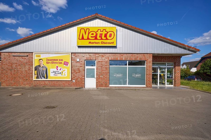 Netto Marken-Discount food discounter branch in the Appelhülsen district, Nottuln, Münsterland, Coesfeld district, North Rhine-Westphalia, Germany, Europe