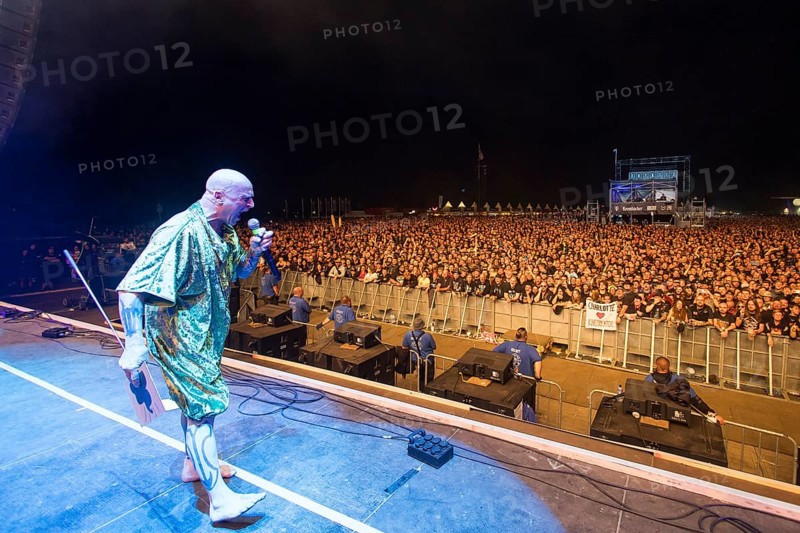 Stumpen (Gero Ivers), singer of the Berlin band Knorkator, at the Wacken Open Air in Wacken. The traditional metal festival takes place from 31 July to 3 August 2024
