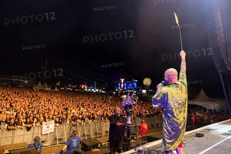 Stumpen (Gero Ivers), singer of the Berlin band Knorkator, at the Wacken Open Air in Wacken. The traditional metal festival takes place from 31 July to 3 August 2024