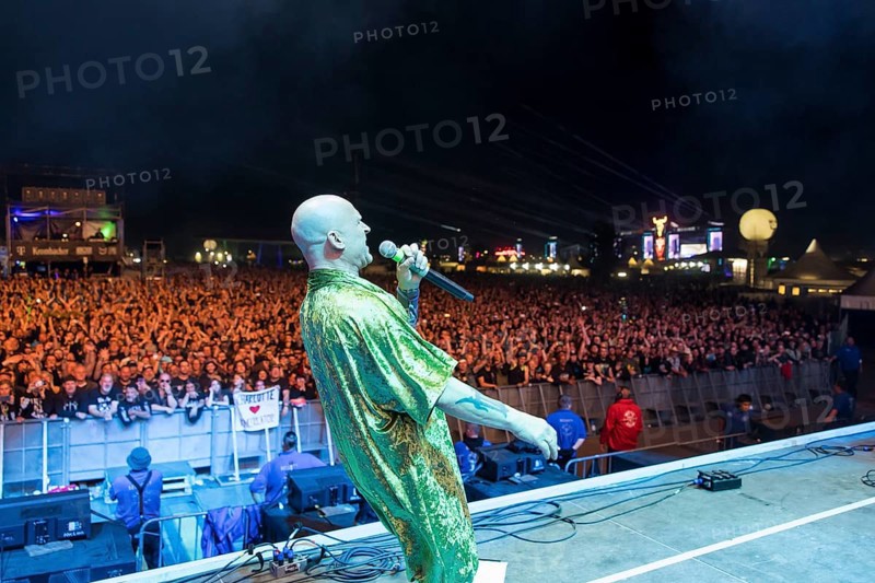 Stumpen (Gero Ivers), singer of the Berlin band Knorkator, at the Wacken Open Air in Wacken. The traditional metal festival takes place from 31 July to 3 August 2024
