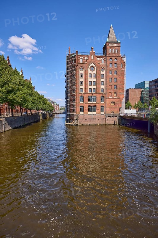 Holländischbrookfleet nit Speicherhaus, Speicherstadt, Free and Hanseatic City of Hamburg, Hanseatic city, independent city, federal state of Hamburg, Germany, Europe